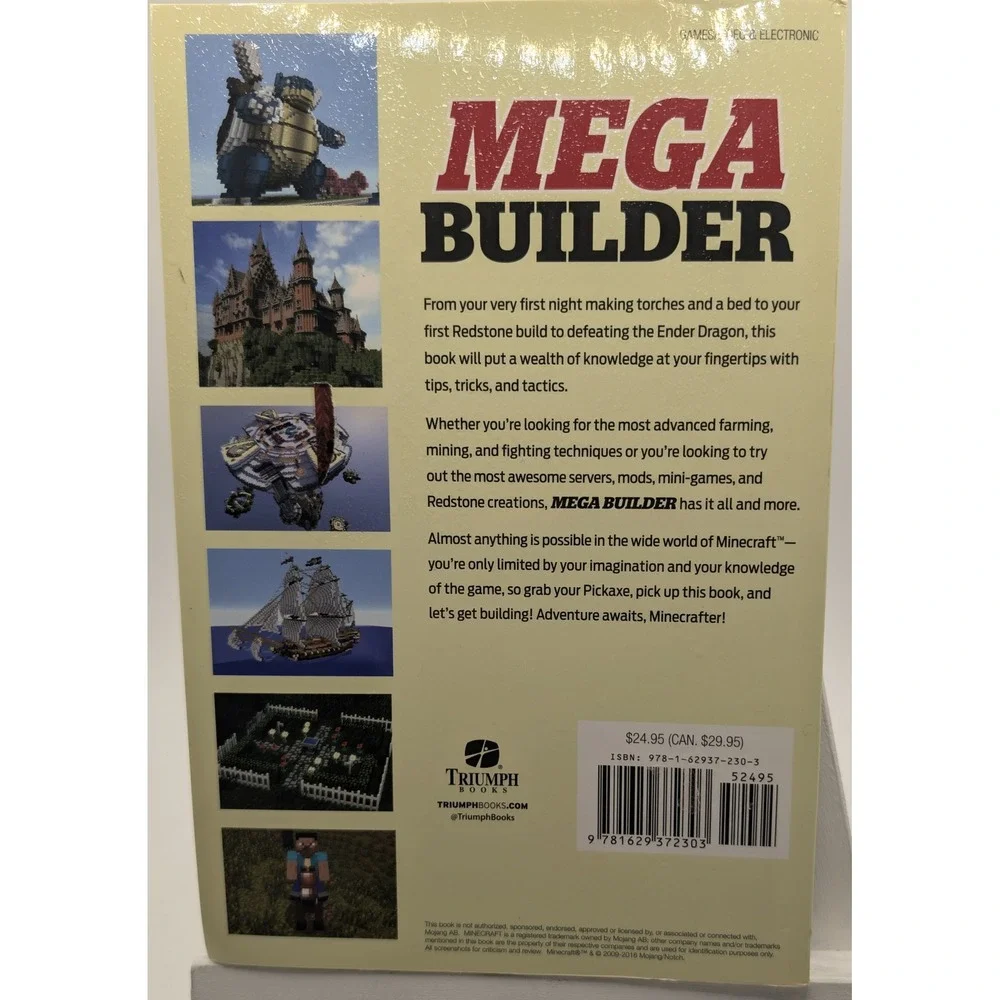 Triumph Books Minecraft Guide Book Mega Builder Unofficial Secrets Hacks 500+ Pg